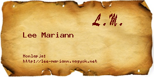 Lee Mariann névjegykártya